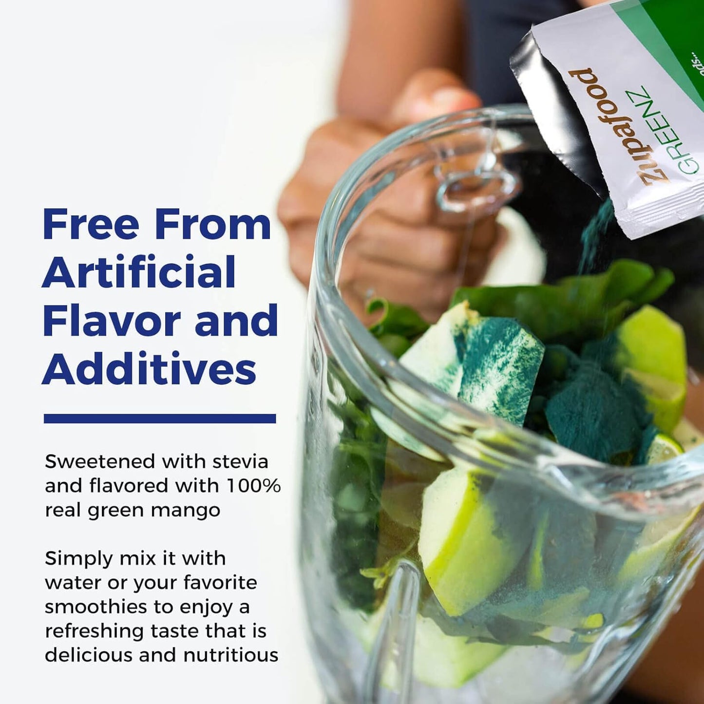 Organic Greens Superfood Detox Powder with Spirulina & Wheatgrass for Gut Health & Immunity - Xtendlife Zupafood GREENZ | 30 Packs (Vegan & Gluten Free)