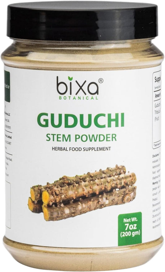 Organic Guduchi Powder - Tinospora Cordifolia Supplement for Immune Support - 200g | Ayurvedic Herbal, Gluten Free, Non-GMO, Vegan - Bixa BOTANICAL