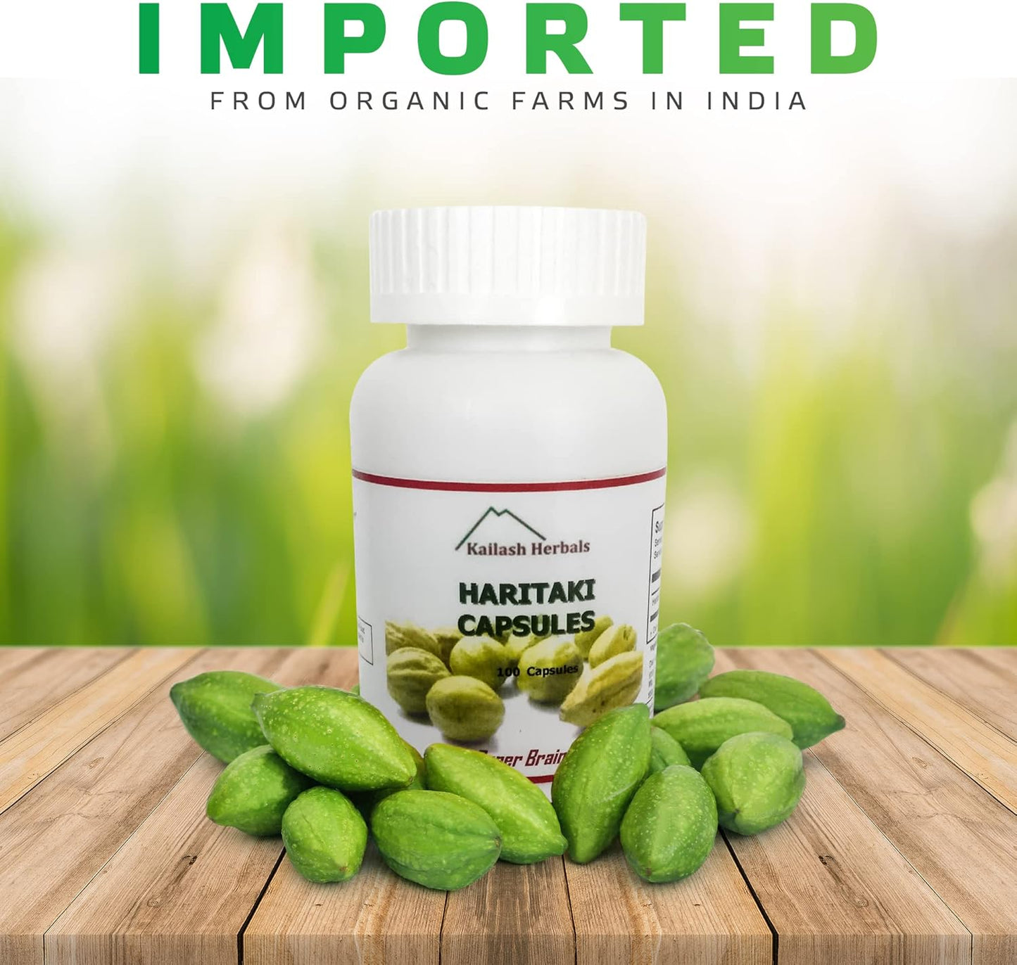 Organic Haritaki Capsules 2420MG for Improved Digestion, Detox & Brain Function - 100 Capsules Terminalia chebula | Vegan, Non-GMO