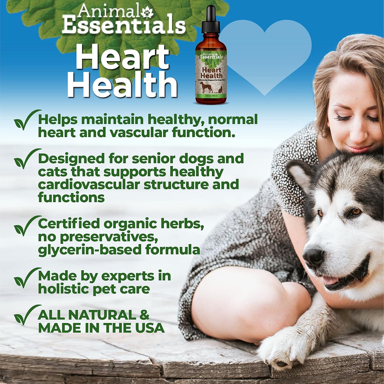 Organic Hawthorn Berry Herbal Tincture for Dogs & Cats - Cardiovascular Support Supplement, Healthy Heart Formula - 2 Fl Oz