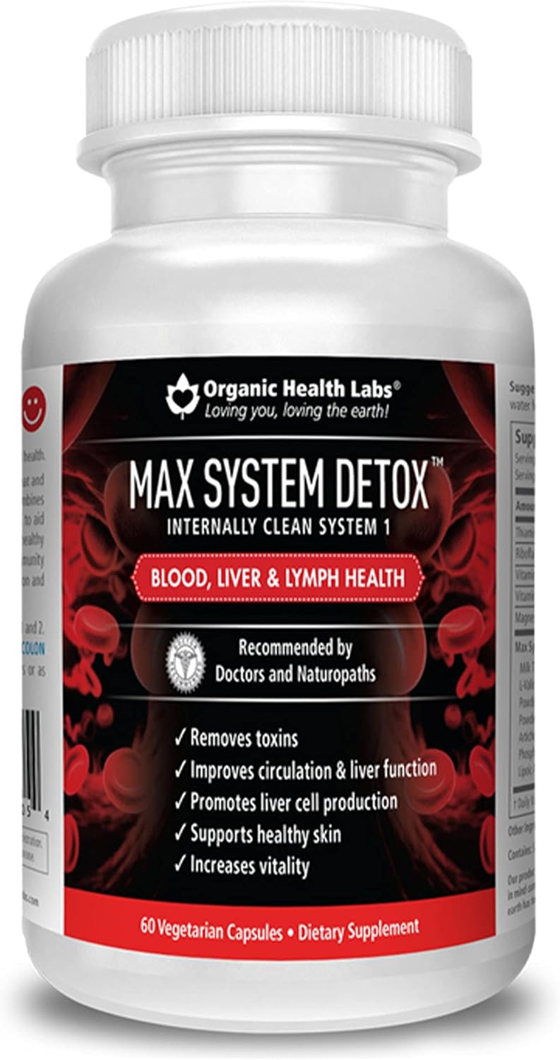Organic Health Labs Max System Detox - Liver Cleanse Formula with Milk Thistle & Artichoke Extract - 60 Veg Capsules