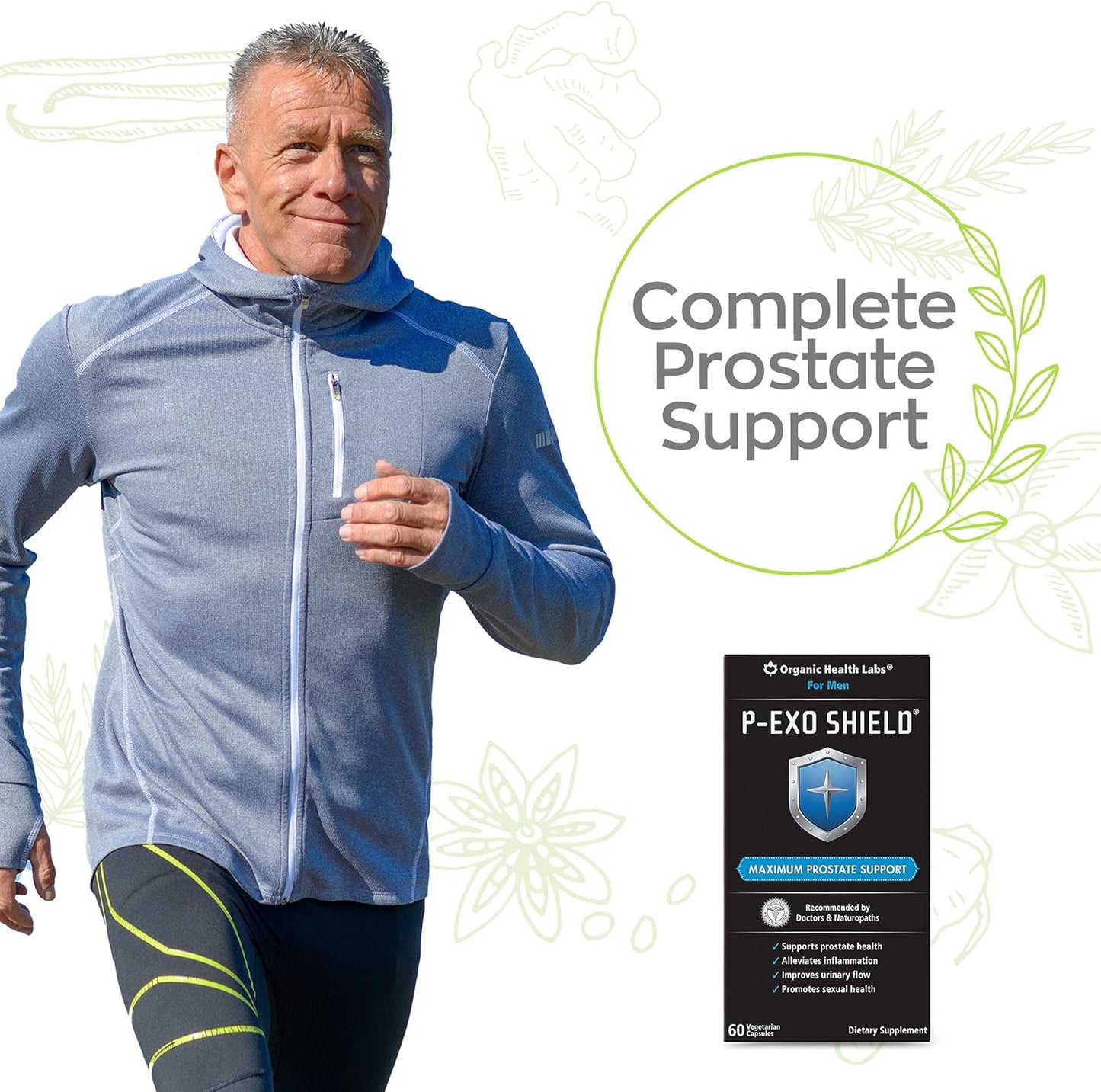 Organic Health Labs P-ExoShield: Saw Palmetto Prostate Support, 60 Capsules
