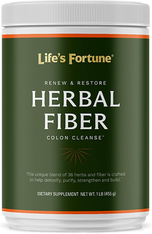 Organic Herbal Fiber Gut Health Drink with Apple Fiber - Non-GMO, Soy & Gluten-Free - 455g (50 Servings)