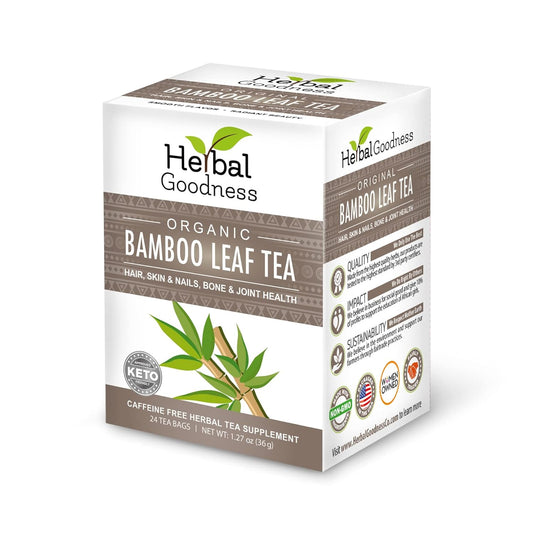 Organic Herbal Papaya Bamboo Silica Tea Bags for Hair, Skin, Nails - Collagen Tea for Digestion & Detox - Strengthen Teeth & Gum - Traditional Medicinals Supplement
