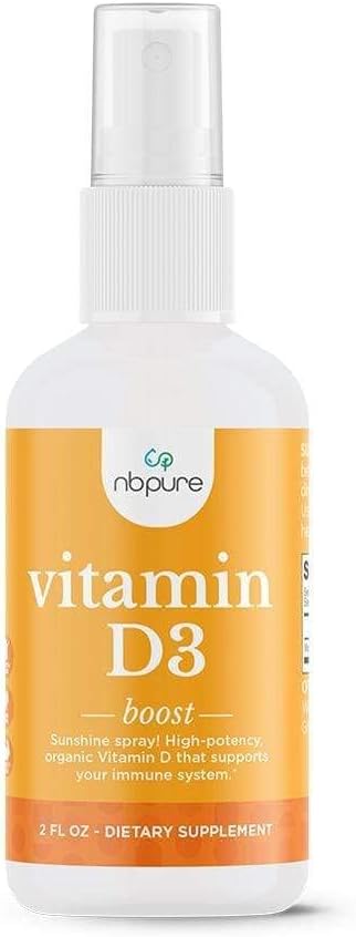Organic High Potency Vitamin D3 Spray - 1000IU Per Serving - Cholecalciferol Supplement for Women, Men, Kids - Easy-to-Use On-The-Go Travel Size