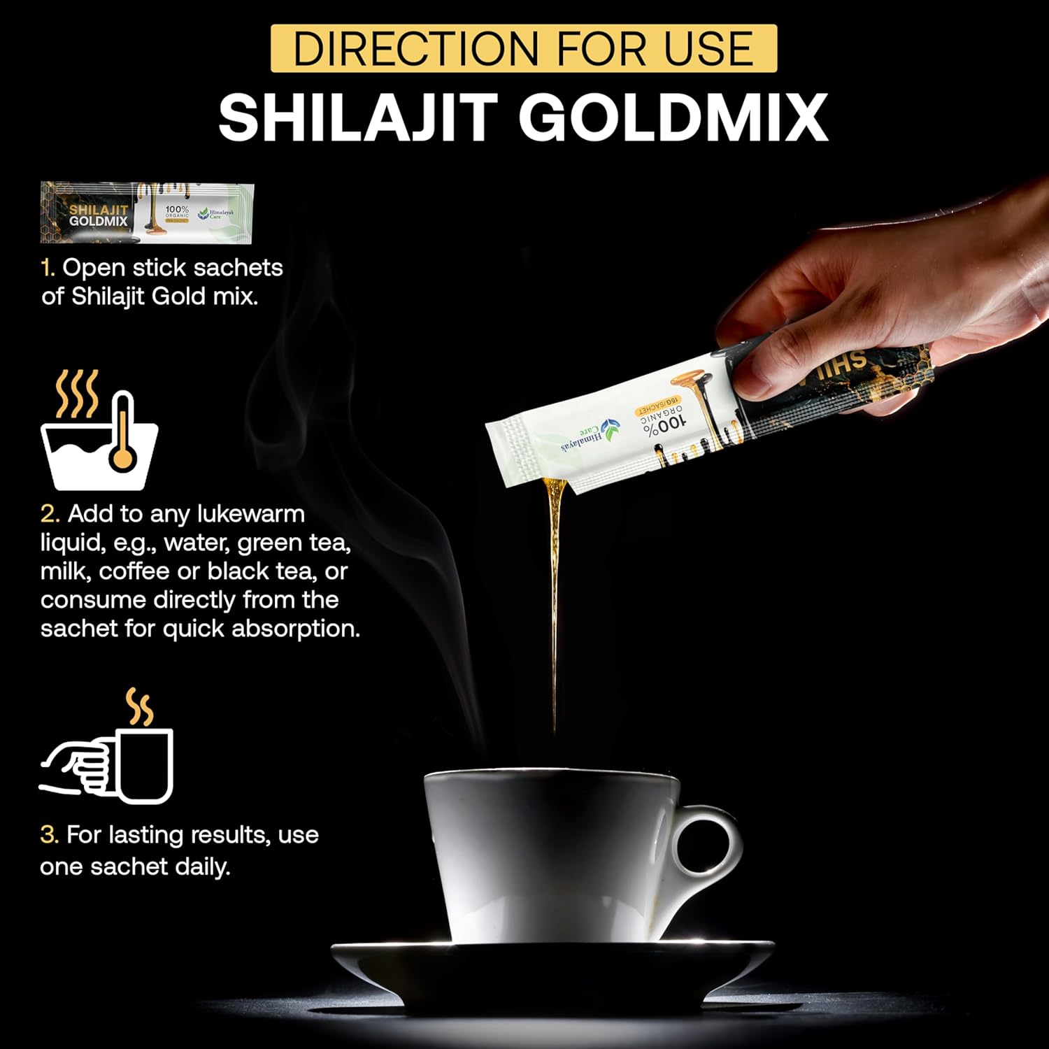 Organic Himalaya Shilajit Honey Sticks for Energy Boost & Immune Support (7 Pack)