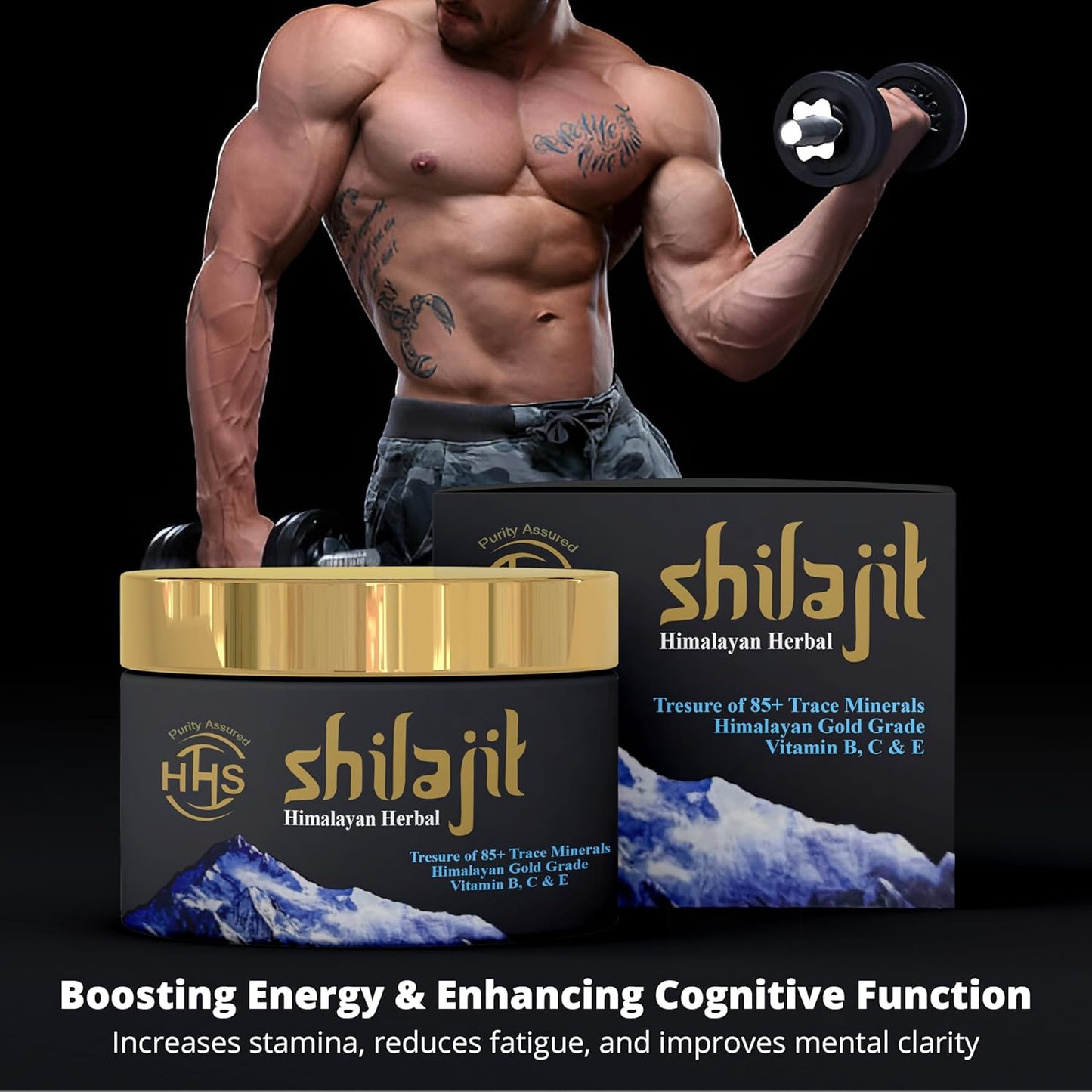 Organic Himalayan Herbal Shilajit Resin - Authentic Gold Standard Supplement with 85+ Trace Minerals - Natural Multivitamin - 30g