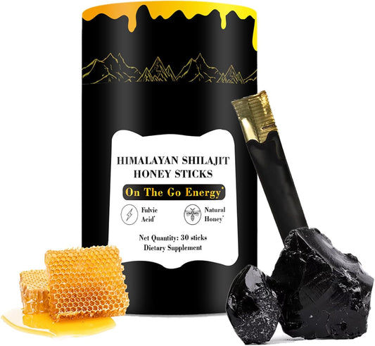 Organic Himalayan Shilajit Honey Sticks with Saffron - Energy Boost and Immune Support for Men & Women