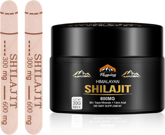 Organic Himalayan Shilajit Resin 800mg - High Potency with 85+ Trace Minerals & Fulvic Acid for Energy, Immune Support - Men & Women - 30g