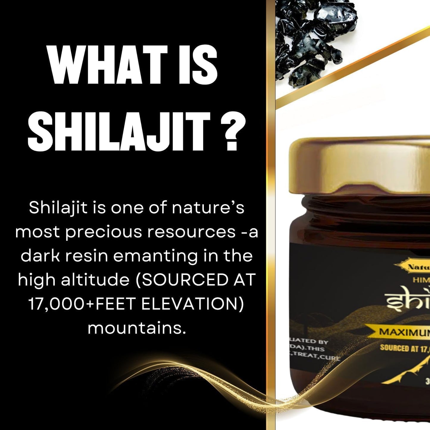 Organic Himalayan Shilajit Resin Energy Boost & Immune Support for Men and Women - 30Gm/1.0 Ounce