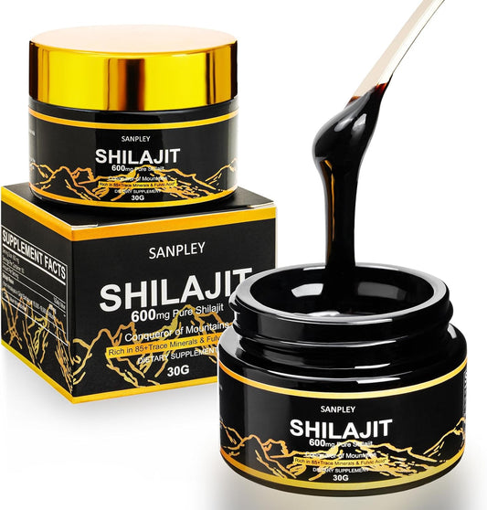 Organic Himalayan Shilajit Resin for Men and Women - 30g Gold-Grade Pure Resin with 85+ Trace Minerals, Humic and Fulvic Acid