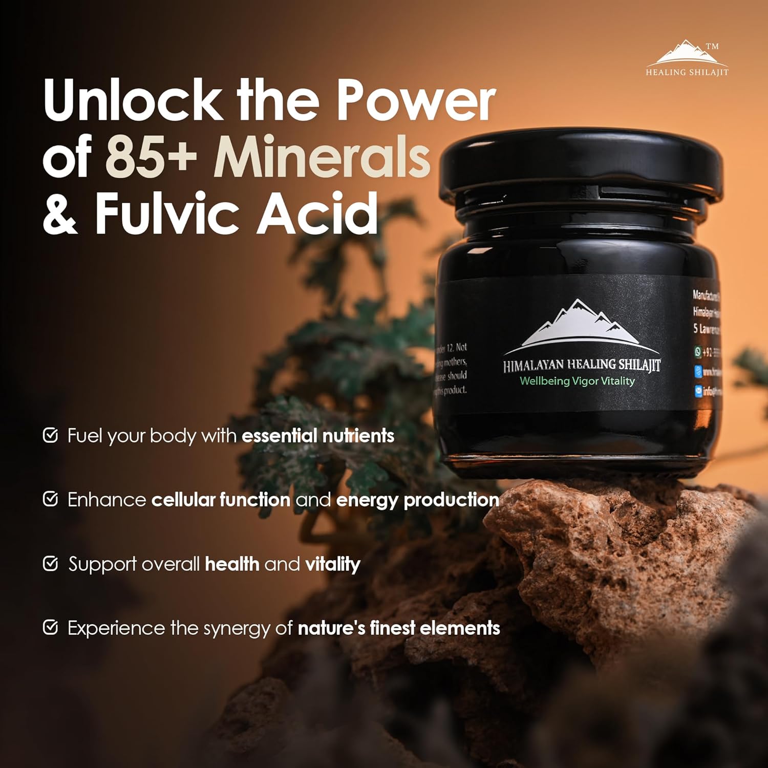 Organic Himalayan Shilajit Resin Supplement | 150g | Contains Fulvic Acid & Trace Minerals | Authentic Himalayan Healing Formula