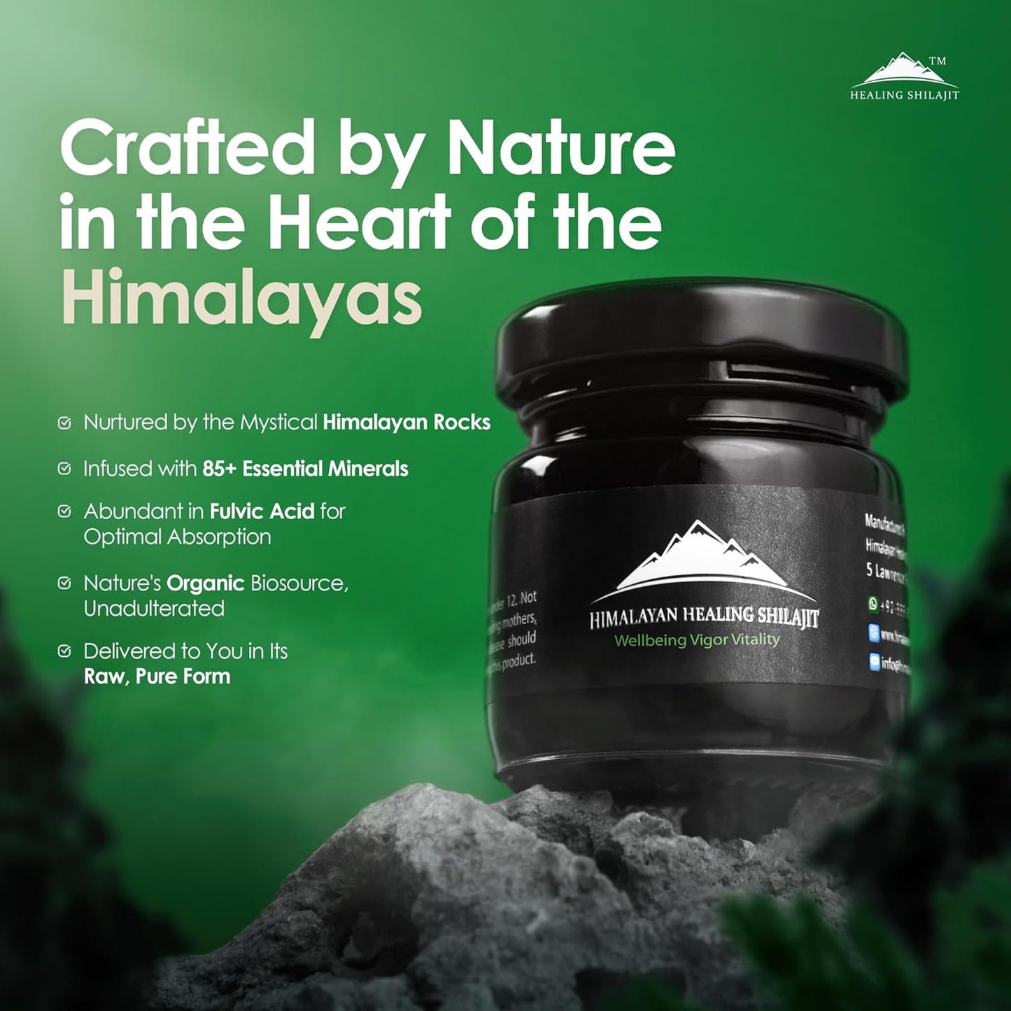 Organic Himalayan Shilajit Resin Supplement | 150g | Contains Fulvic Acid & Trace Minerals | Authentic Himalayan Healing Formula