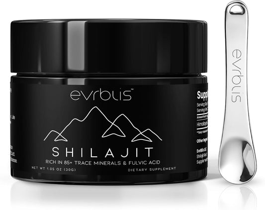 Organic Himalayan Shilajit Resin Supplement for Energy & Immune Support - 85+ Minerals, Fulvic Acid - 30g