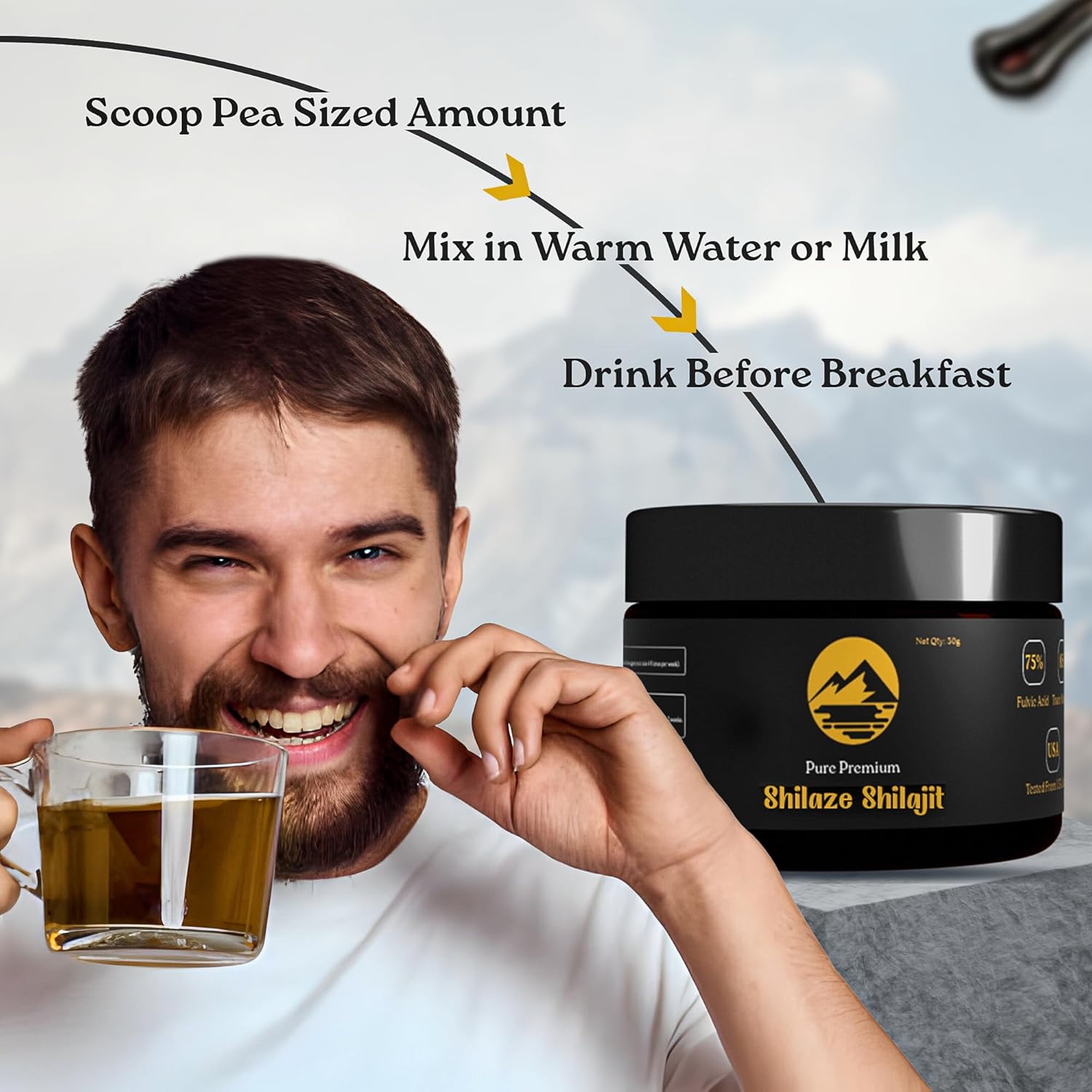 Organic Himalayan Shilajit Resin Supplement for Men and Women - Pure and Natural Formula