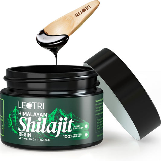 Organic Himalayan Shilajit Resin with Fulvic Acid and Trace Minerals for Energy and Immune Support - Pure Blackish-Brown Resin for Men and Women