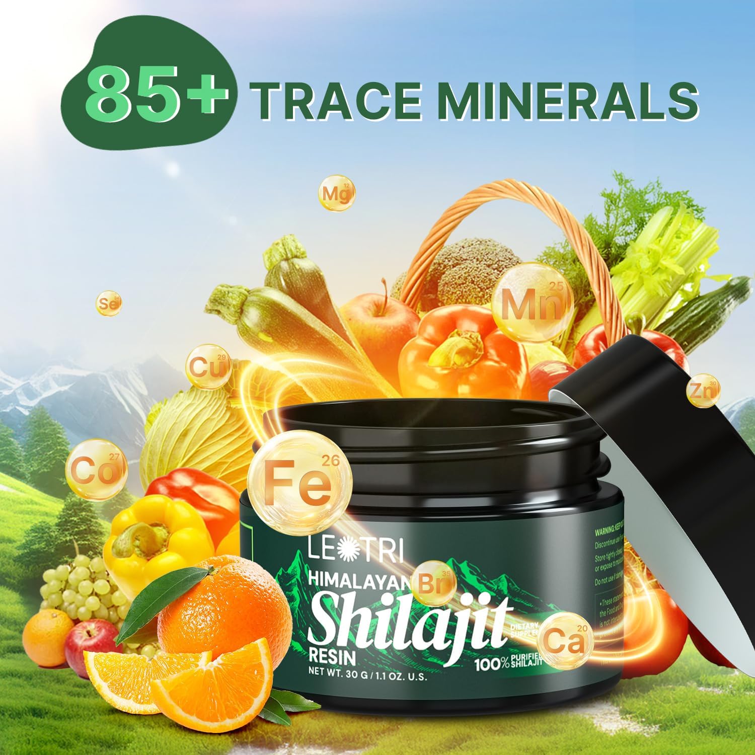 Organic Himalayan Shilajit Resin with Fulvic Acid and Trace Minerals for Energy and Immune Support - Pure Blackish-Brown Resin for Men and Women