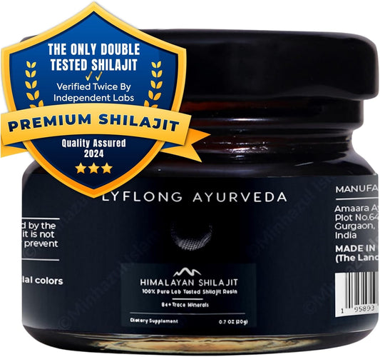 Organic Himalayan Shilajit with 75%+ Fulvic Acid & 84+ Trace Minerals - Men & Women - Lab Tested - 50 Servings