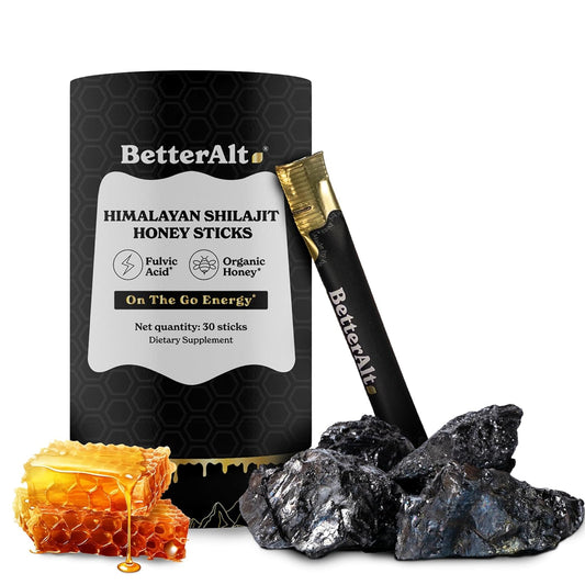 Organic Honey and Saffron Infused Himalayan Shilajit Sticks for Energy and Immune Support (30 Sticks)