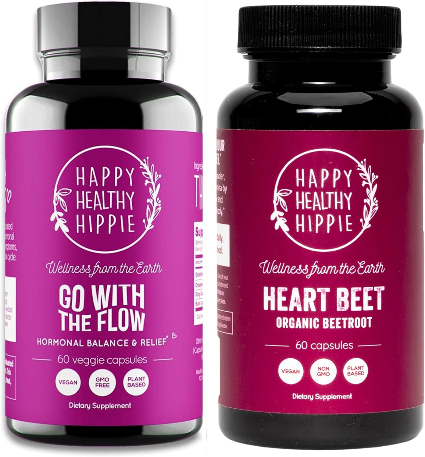 Organic Hormone Balance & Beetroot Capsules Bundle - Happy Healthy Hippie (120ct)