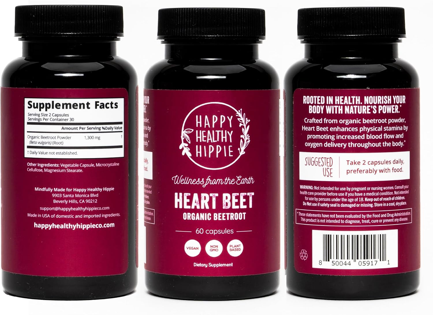 Organic Hormone Balance & Beetroot Capsules Bundle - Happy Healthy Hippie (120ct)