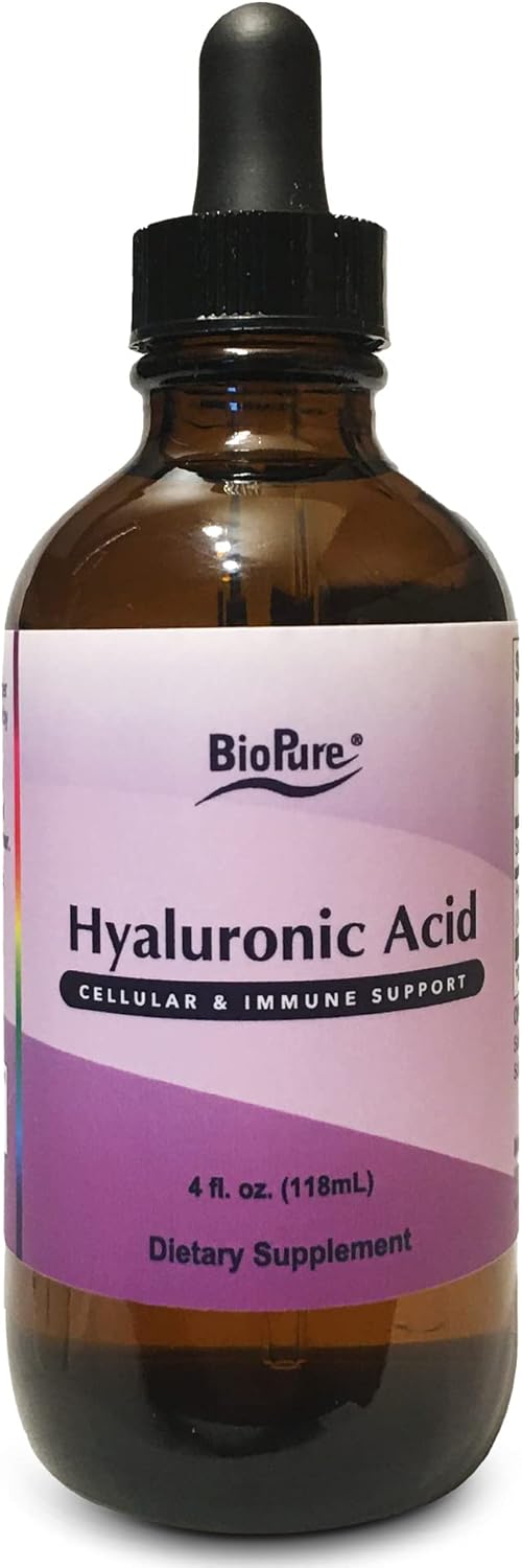 Organic Hyaluronic Acid Liquid Solution - Natural & Bioavailable Formula for Joint Health & Skin Hydration - 4 fl oz