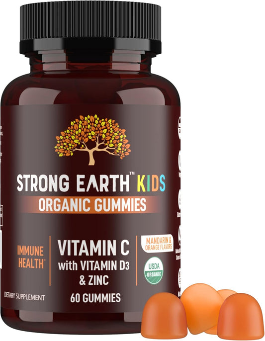Organic Immune Health Gummies for Kids with Vitamin C, D3, and Zinc - Immune System Boost - Gummy Multivitamin Supplement