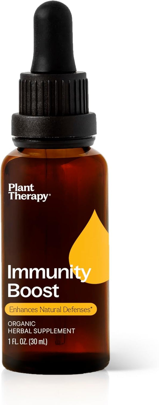 Organic Immunity Boost Tincture with Echinacea, Elderberry & Lemon Balm Extract - 30mL - Supports Healthy Immune System - Natural Defense against Seasonal Threats