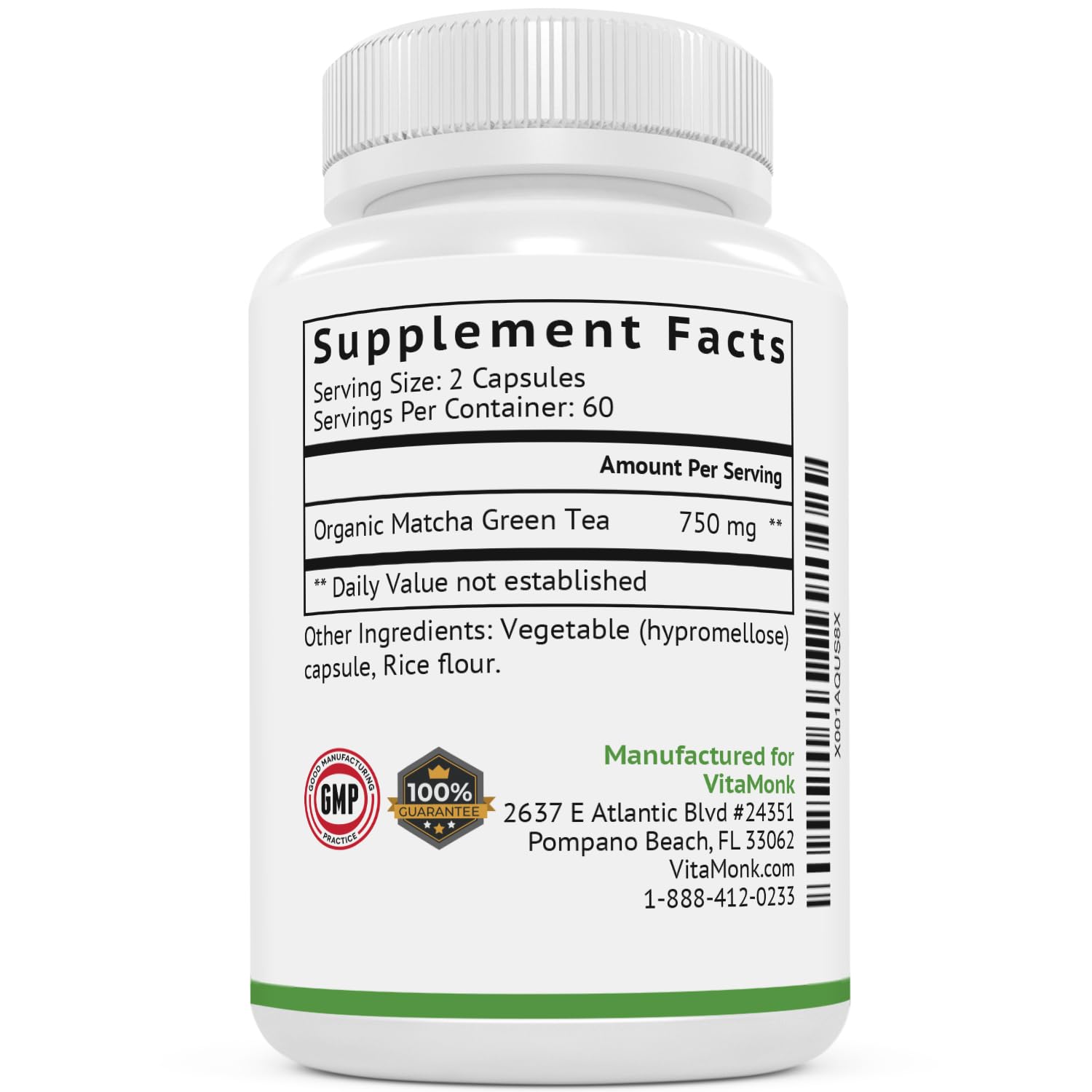 Organic Japanese Matcha Capsules Bundle for Energy and Focus - Low Dose Caffeine and Theanine by VitaMonk