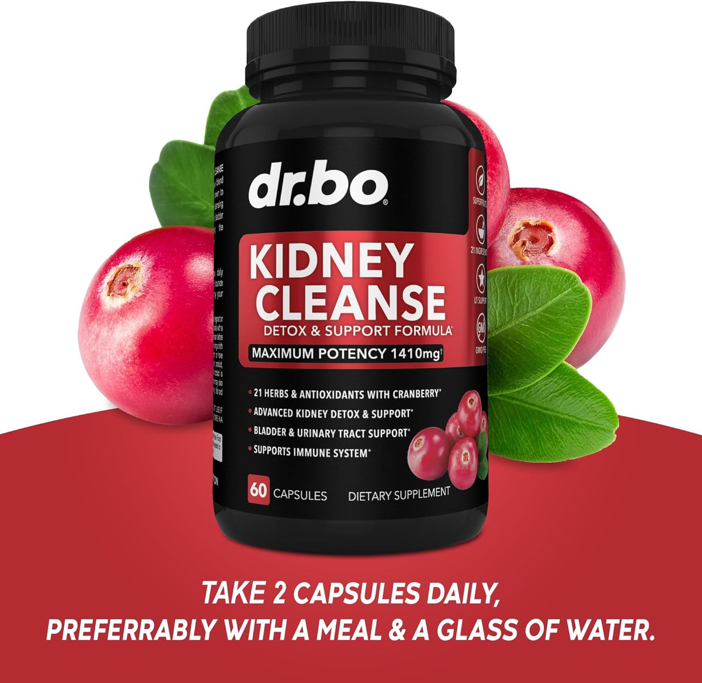 Organic Kidney Cleanse Detox Support Supplement - Bladder Health Drops with Juniper Berry, Cleavers, Dandelion & Cranberry - Renal & Urinary Tract Supplements for Kidneys