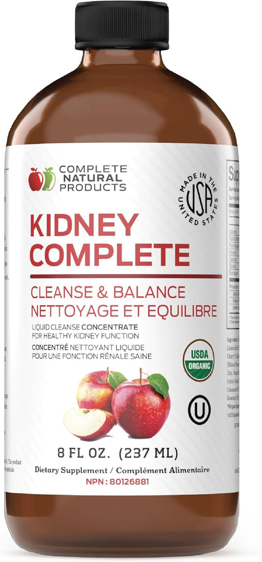 Organic Kidney Support Liquid - 8oz Cleanse & Detox with Apple Cider Vinegar, Lemon, Chanca Piedra