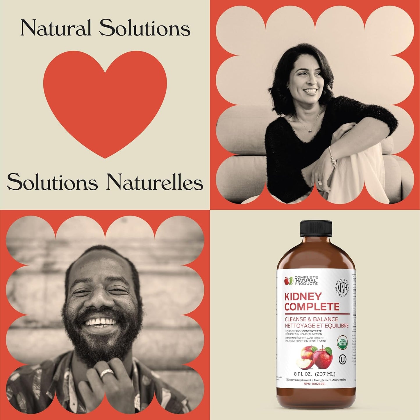 Organic Kidney Support Liquid - 8oz Cleanse & Detox with Apple Cider Vinegar, Lemon, Chanca Piedra