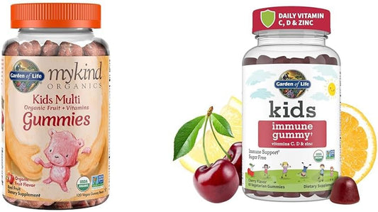 Organic Kids Immune Support Gummy Vitamins - Fruit Flavored with Vitamin C, D3, Zinc - Non-GMO & Vegan - Garden of Life Organics