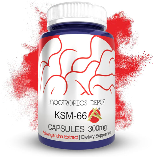 Organic KSM-66 Ashwagandha Capsules - 300mg - 90 Count - Withania somnifera Extract - Ayurvedic Herb - Stress Relief Supplement*