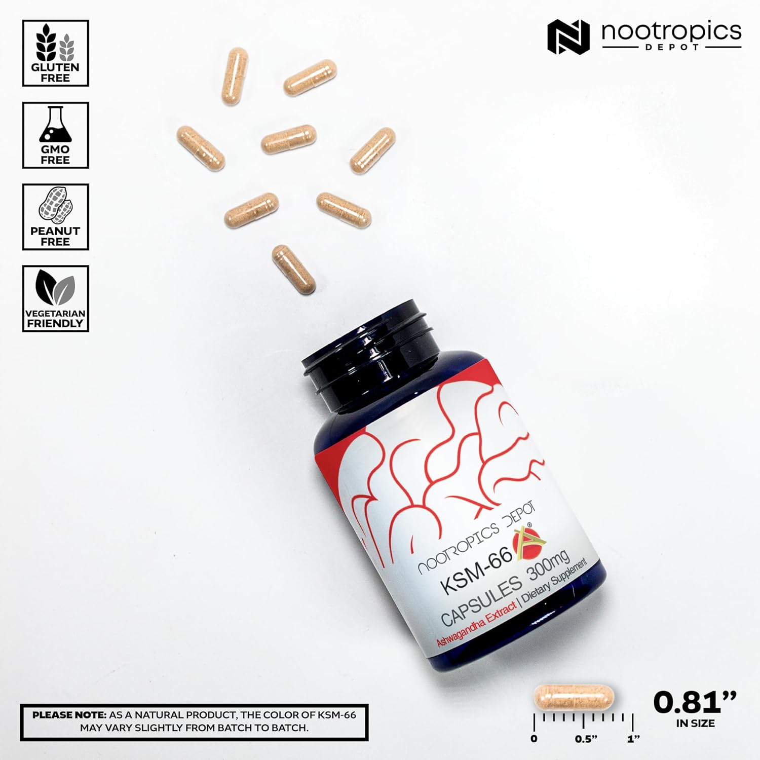 Organic KSM-66 Ashwagandha Capsules - 300mg - 90 Count - Withania somnifera Extract - Ayurvedic Herb - Stress Relief Supplement*