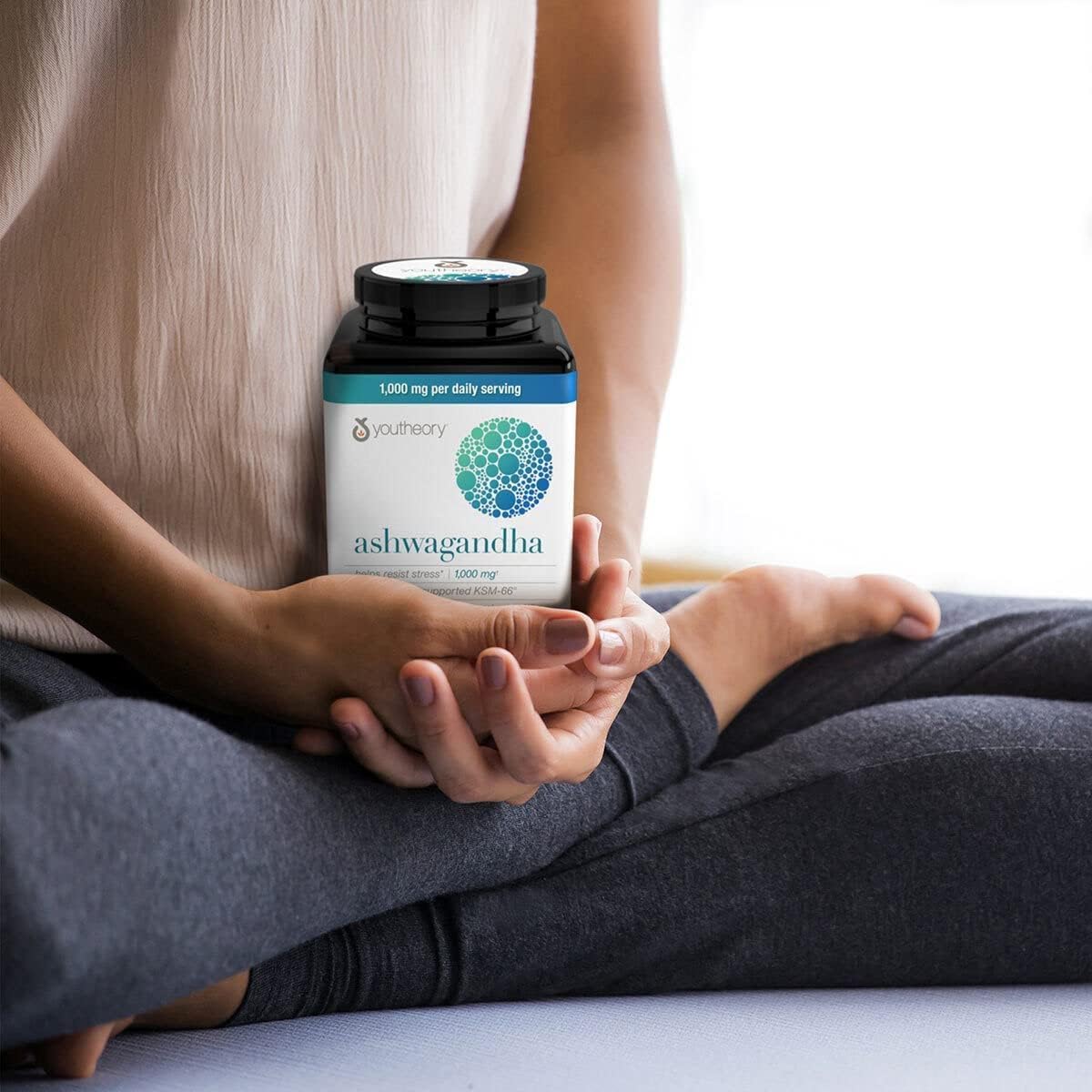 Organic KSM-66 Ashwagandha Supplement 180 Capsules, 1000mg Daily, Supports Healthy Stress Management
