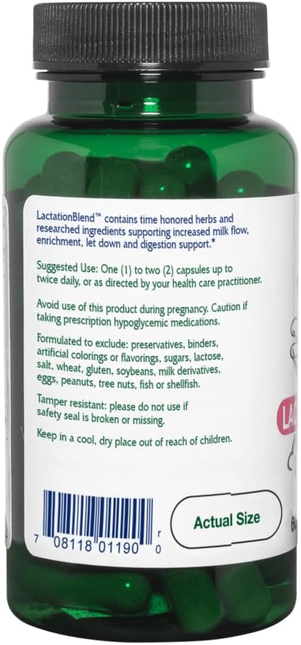 Organic Lactation Supplement for Breastfeeding Support - Increase Milk Supply with Fennel, Milk Thistle, Fenugreek Seed - 60 Capsules, Non-GMO, Vegan