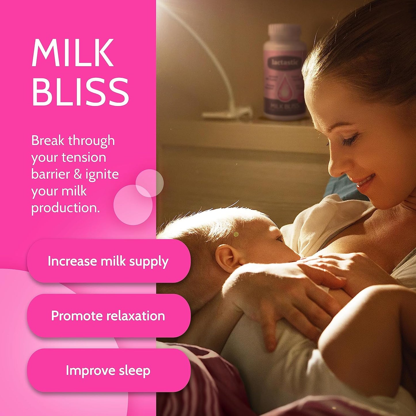 Organic Lactation Supplement with Moringa, Milk Thistle & Valerian Root - 60 Vegan Capsules - Lactation Support Formula