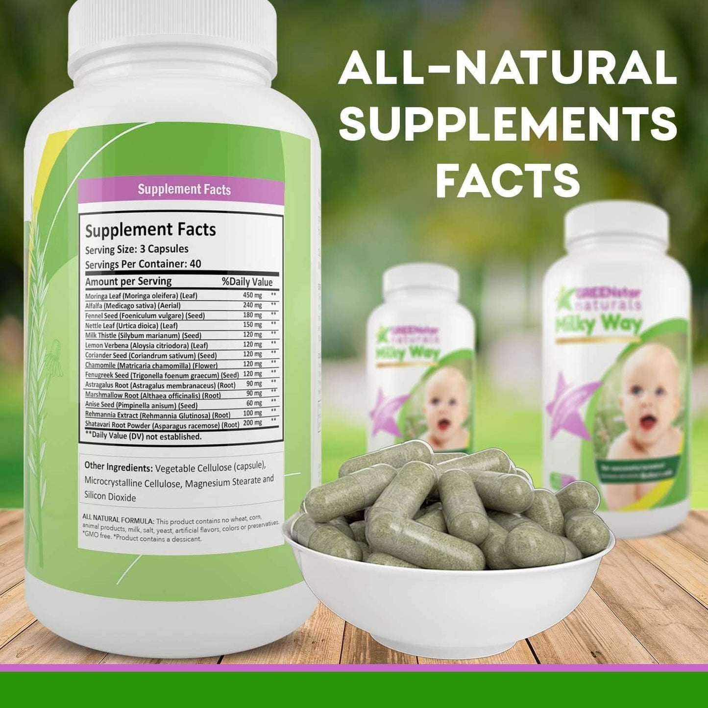 Organic Lactation Support Capsules for Increased Breast Milk Production - Breastfeeding Supplement with Milk Thistle and Fenugreek Seeds