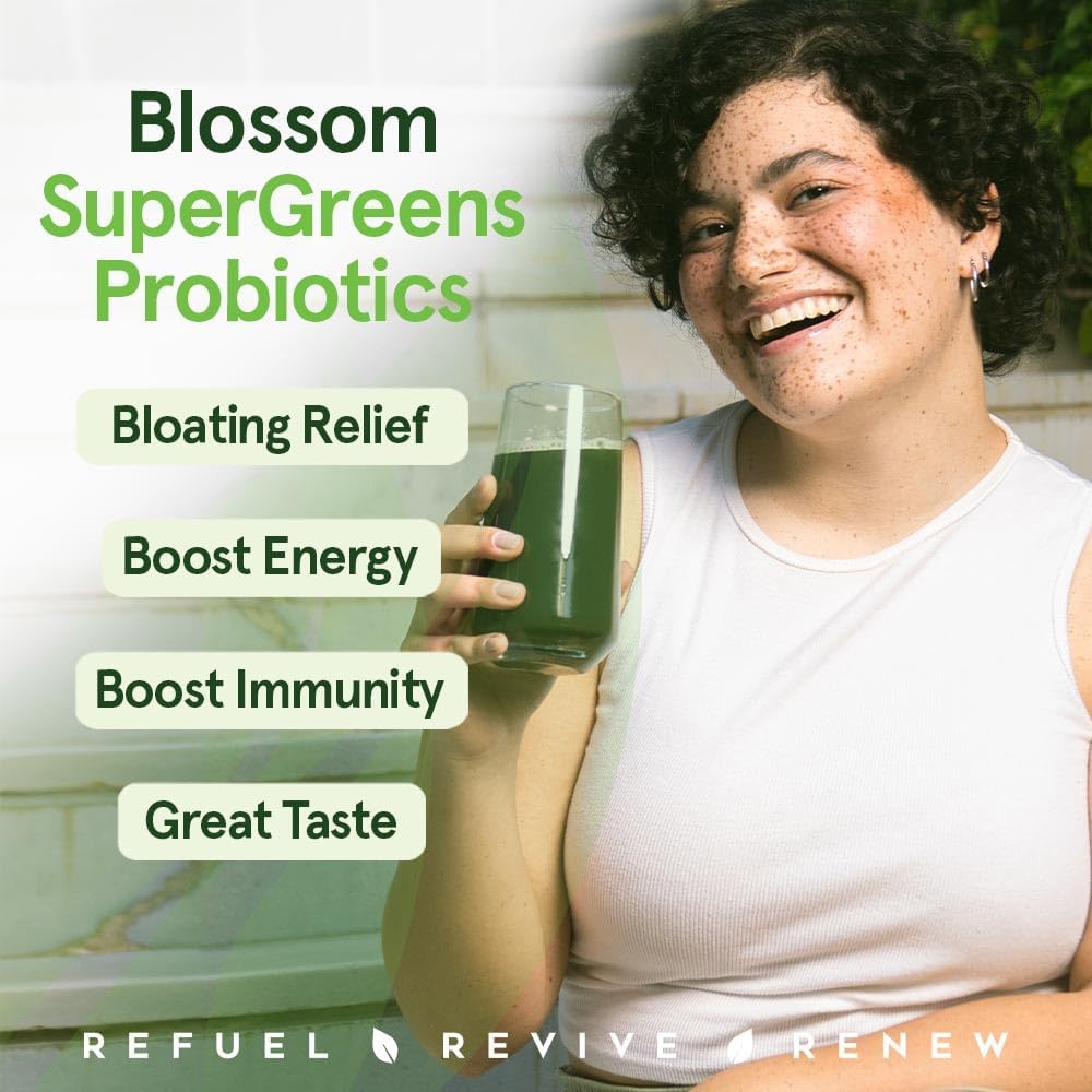 Organic Lemon Citrus SuperGreens Probiotics with Digestive Enzymes for Bloating Relief - Gluten-Free Energy Boost - 30+ SuperReds