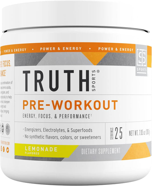 Organic Lemonade Pre Workout Powder for Men & Women - Vegan BCAA Amino Energy Supplement, Keto Friendly with No Artificial Ingredients