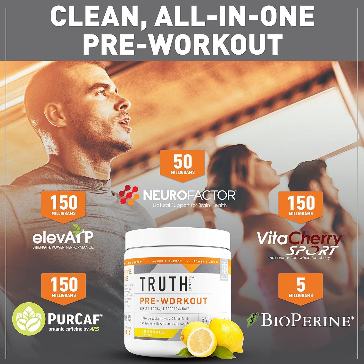 Organic Lemonade Pre Workout Powder for Men & Women - Vegan BCAA Amino Energy Supplement, Keto Friendly with No Artificial Ingredients