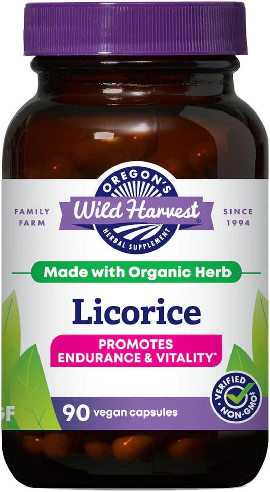 Organic Licorice Root Capsules - 90 Count by Oregon's Wild Harvest