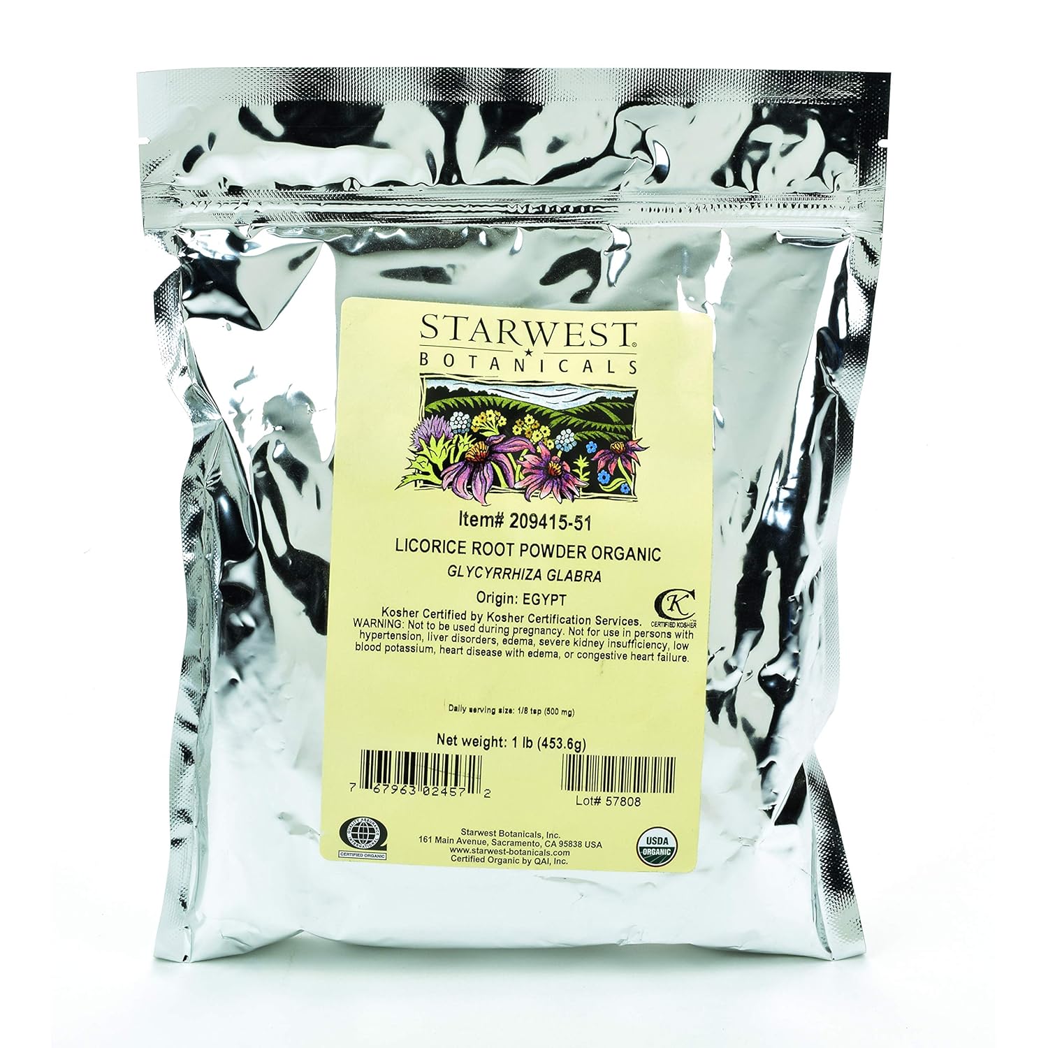 Organic Licorice Root Powder - 1 Pound by Starwest Botanicals