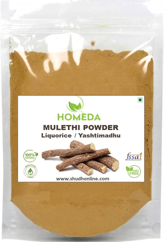 Organic Licorice Root Powder (3.5 oz - 100g) for Skin and Face - Pure Extract of Glycyrrhiza Glabra - Dried Mulethi Herb - 0.2 lb Extracto De Regalis