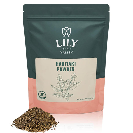 Organic Lily of the Valley Haritaki Powder from India - Ayurvedic Herb - 100% Natural, Vegan, Gluten-Free - 8oz Pack
