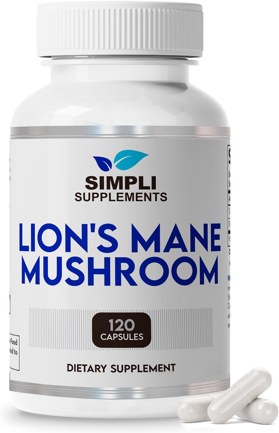 Organic Lion's Mane Mushroom Capsules for Cognitive Function & Immune Support - Brain Booster & Memory Enhancer - Vegan - 120 Capsules
