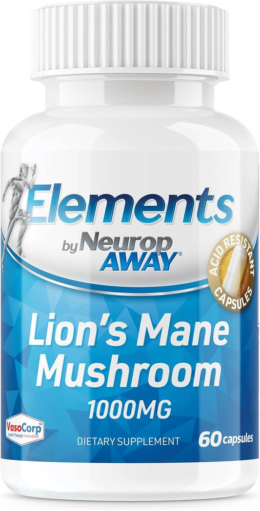 Organic Lions Mane Mushroom Extract Capsules - 60 Acid Resistant Capsules, Third Party Tested, cGMP Facility