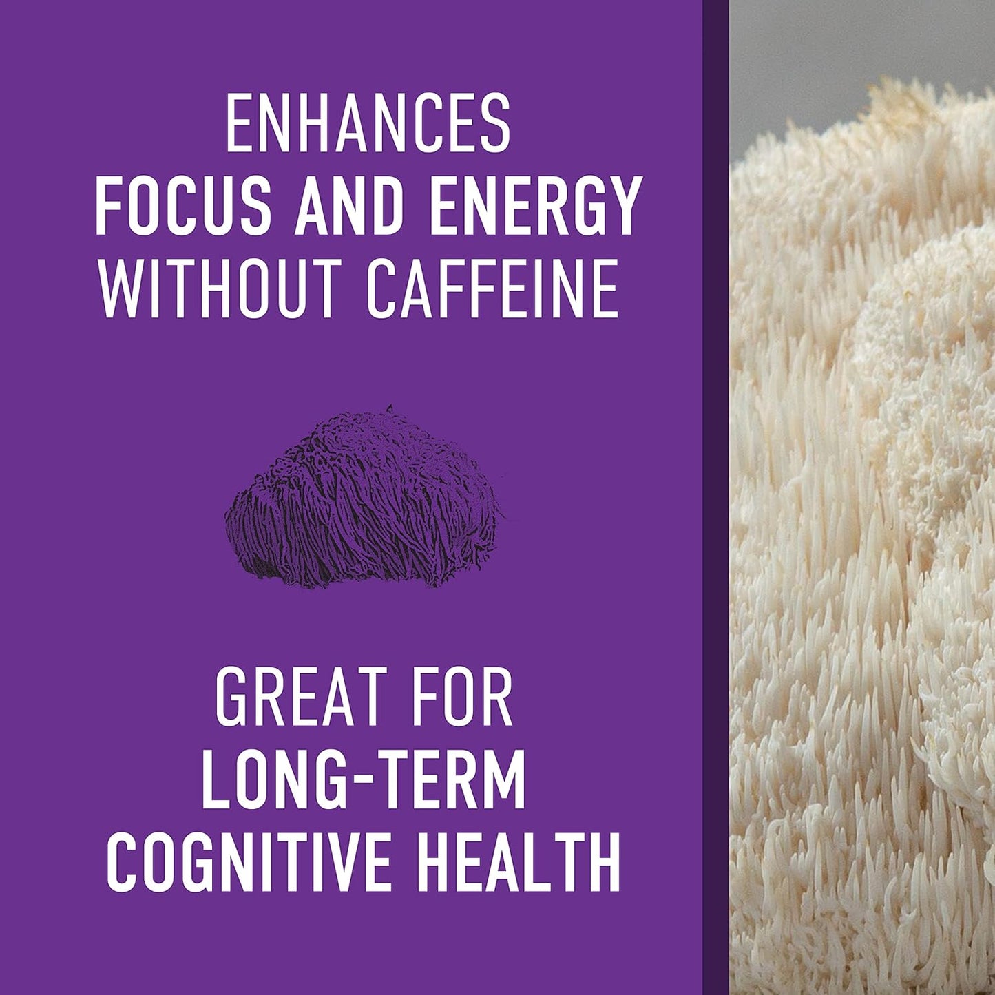 Organic Lions Mane Mushroom Supplement for Mental Clarity and Focus - 45g Extract Powder (30 Servings) - Boost Cognitive Function