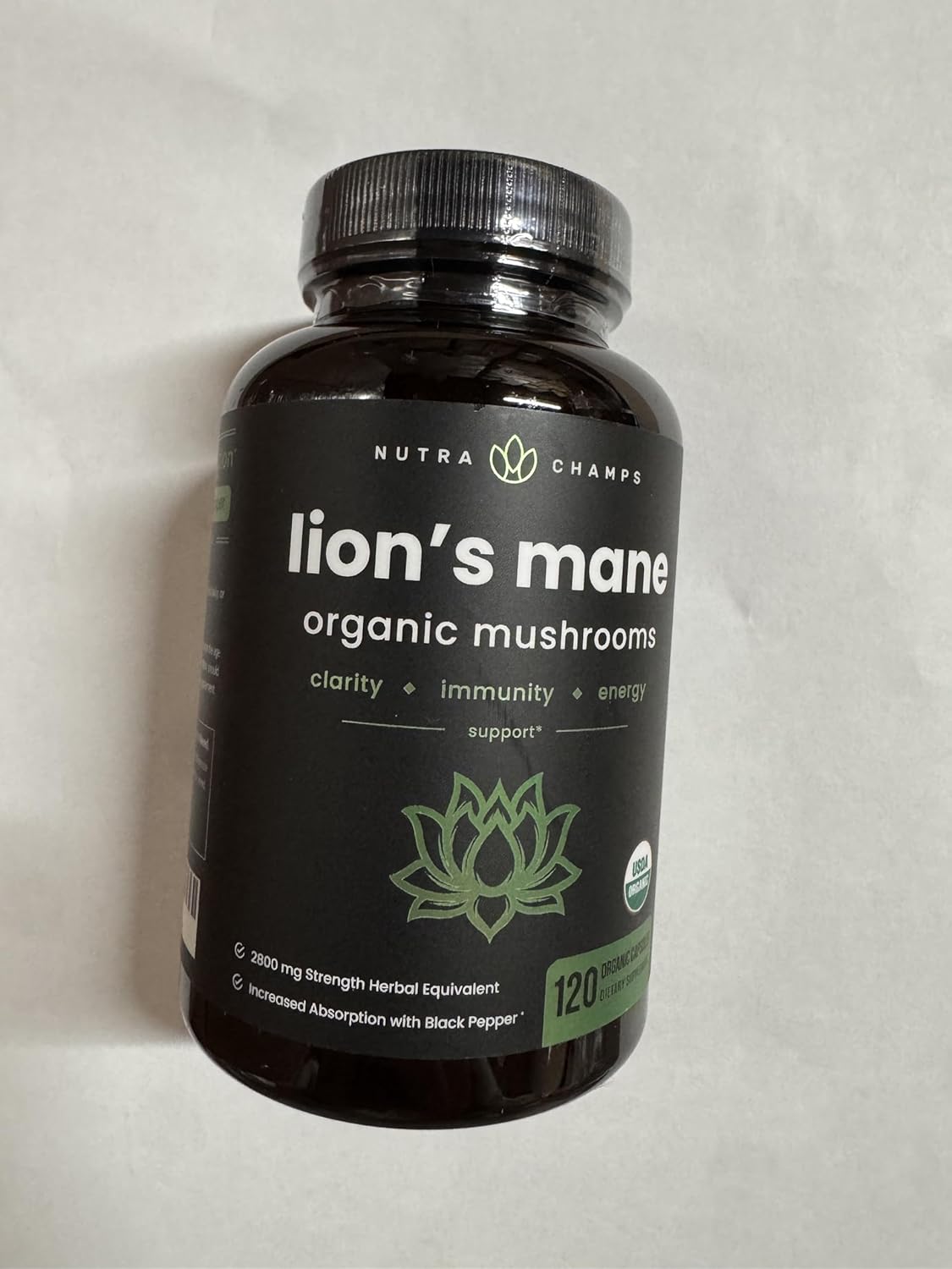 Organic Lions Mane Mushroom Supplement for Mental Clarity and Immune Support (2 Month Supply)